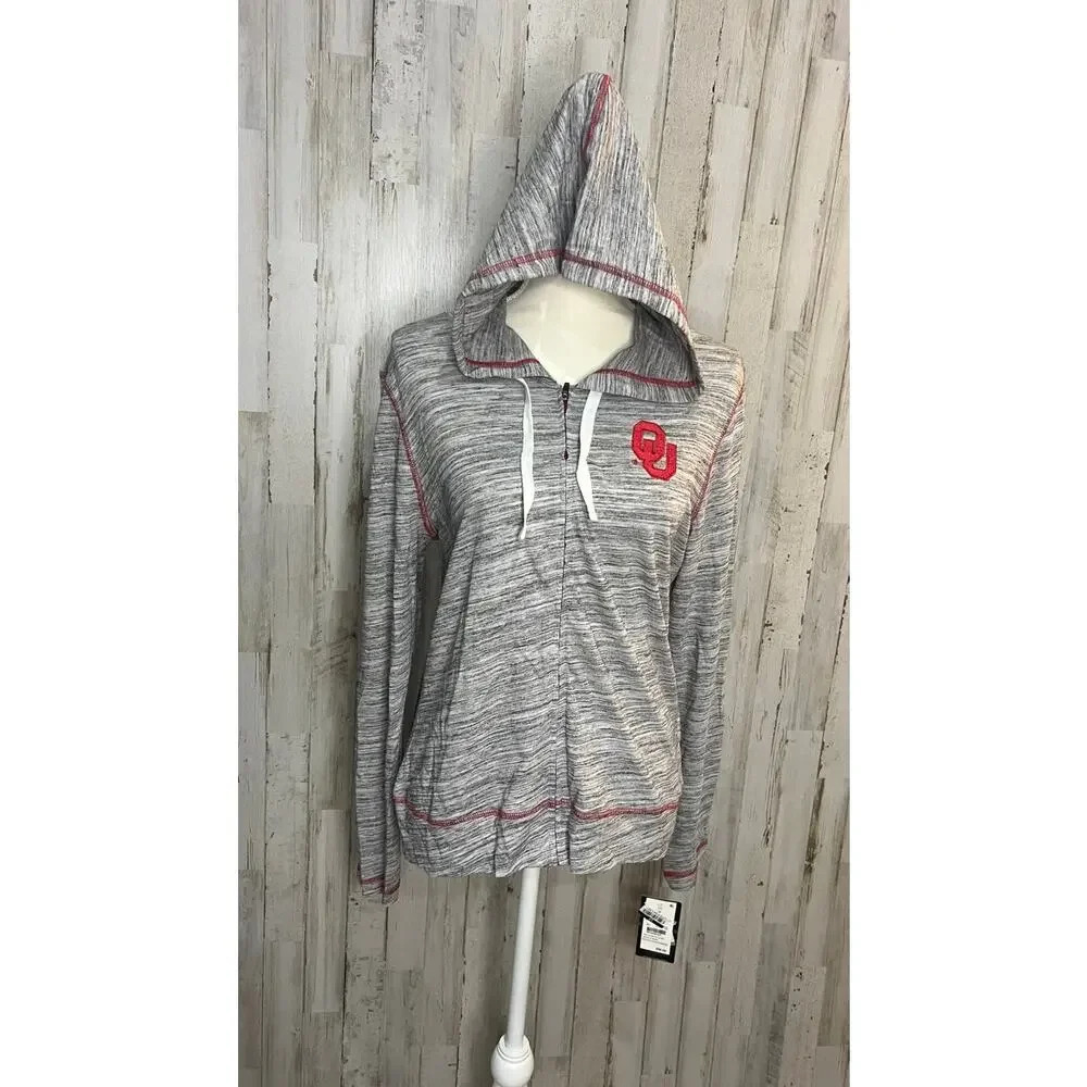 NWT Captivating Women's Gray Full-Zip Hoodie Jacket Size‎ Medium